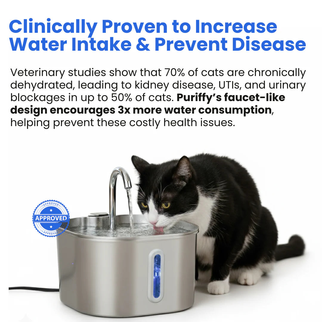 Purrify Pro Stainless Steel Water Fountain