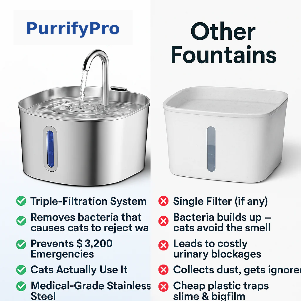 Purrify Pro Stainless Steel Water Fountain